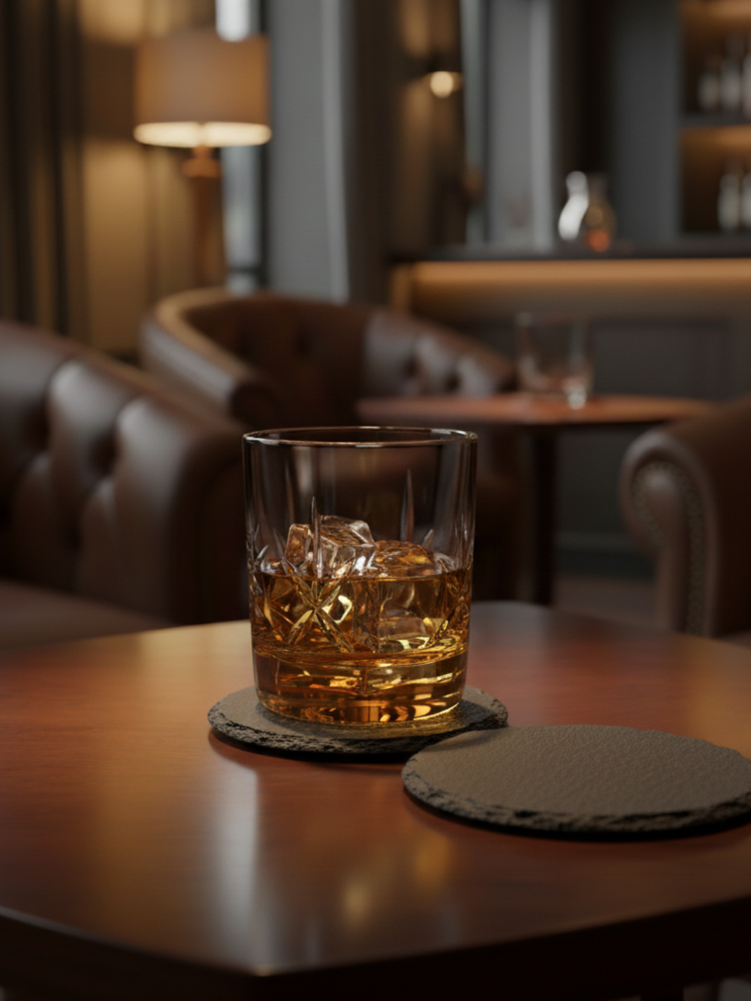 Dessous De Verres <br> - Ardoise Cercle -