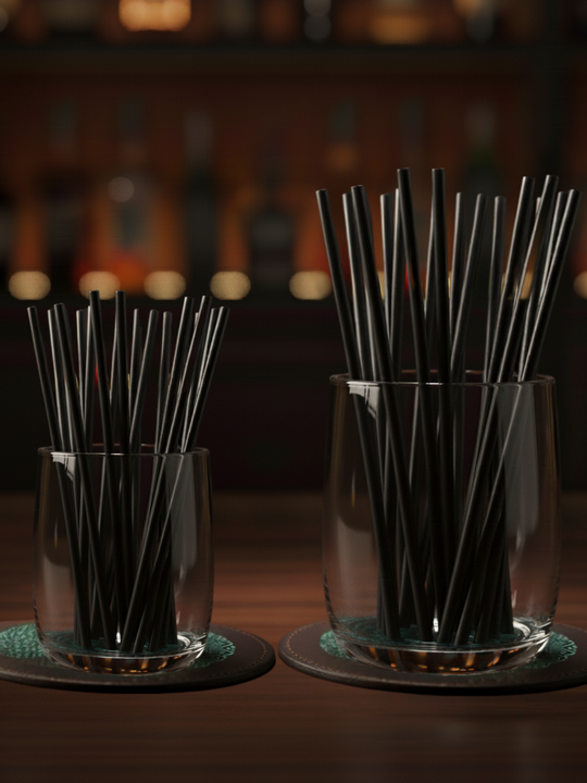 Accessoires Cocktail <br>  Pailles Noires