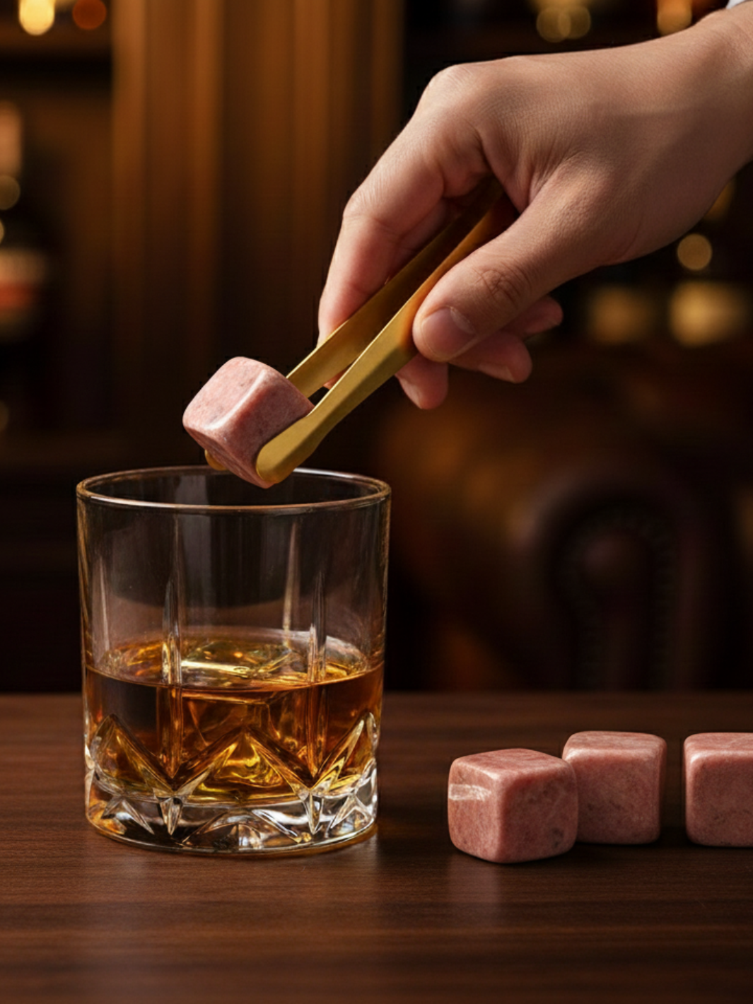 Pierres à Whisky <br> - ROSËN -<br> Stéatite Rose