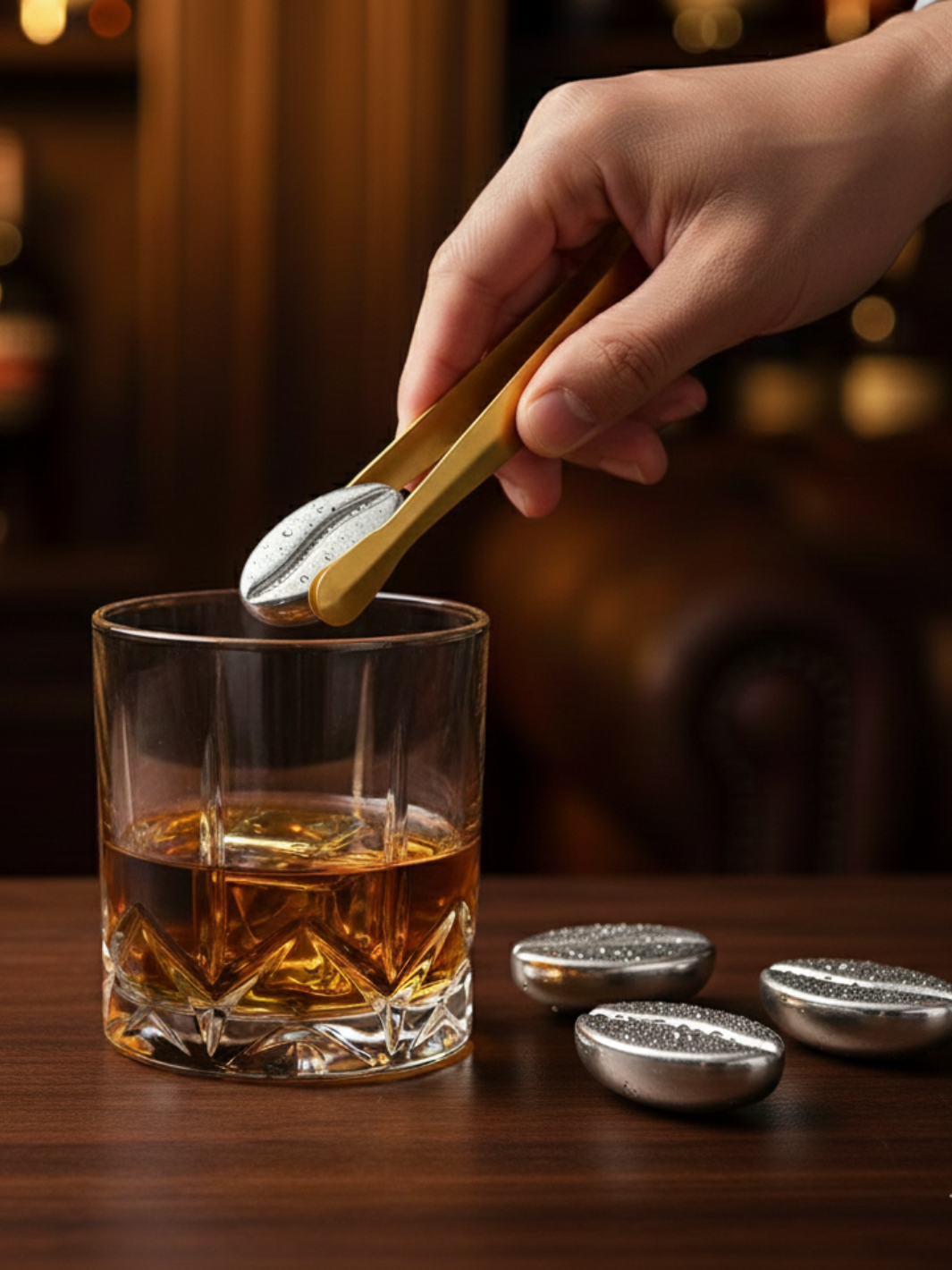 Pierres à Whisky <br> - EXPRESSO - <br> Acier Inoxydable