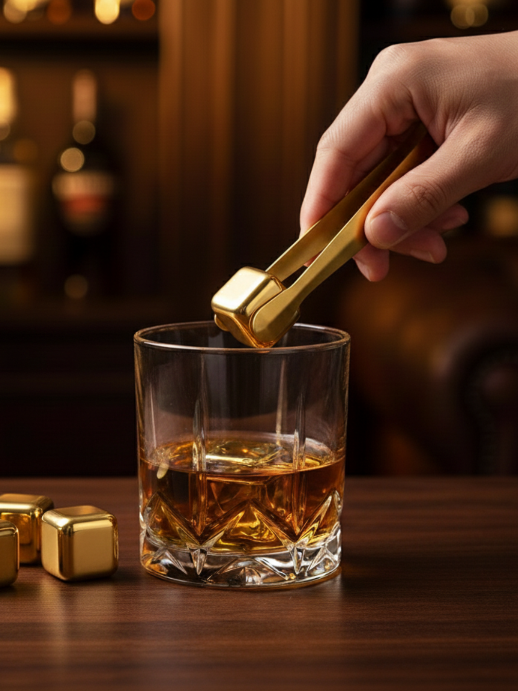 Pierres à Whisky <br> - ORIGINAL DORÉ - <br> Acier Inoxydable