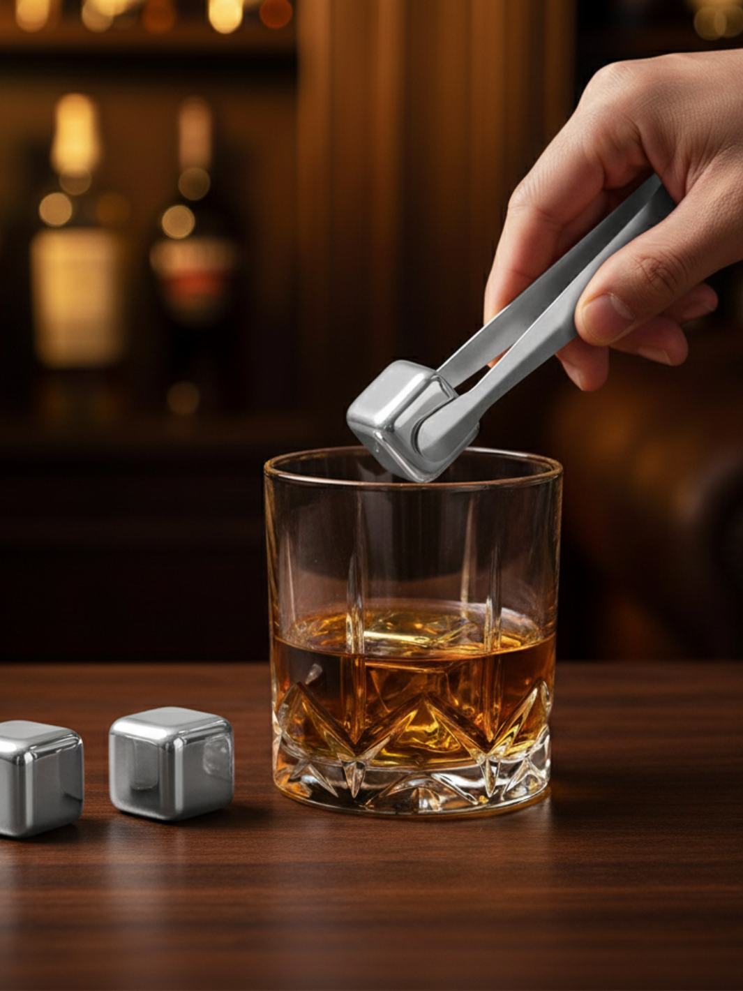 Pierres à Whisky <br> - ORIGINAL ARGENTÉ - <br> Acier Inoxydable