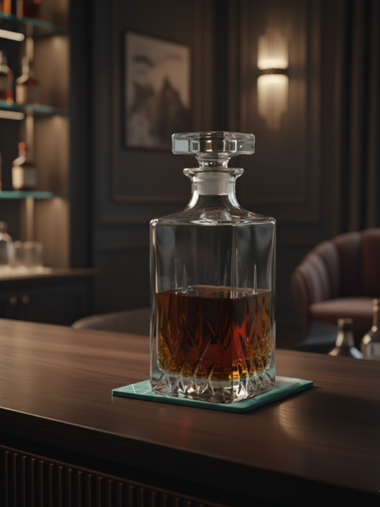 Carafe à Whisky <br> – CARRÉE VINTAGE – <br> (Effet Cristal Élégant)