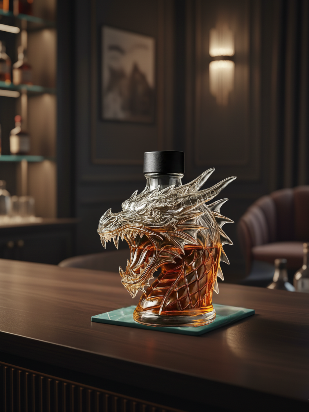 Carafe à Whisky <br> – GRIFFE D’ONYX – <br> (Verre Cristal Raffiné)