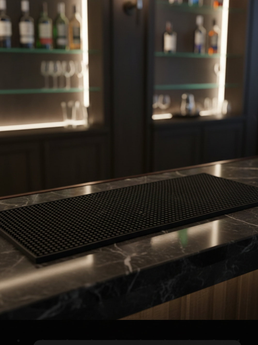Tapis de Bar - Silicone Noir