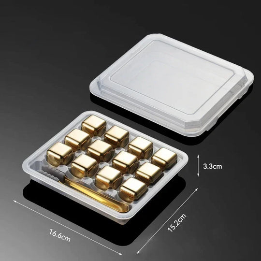 Pierres à Whisky <br> - ORIGINAL DORÉ - <br> Acier Inoxydable