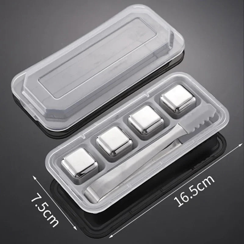 Pierres à Whisky <br> - ORIGINAL ARGENTÉ - <br> Acier Inoxydable