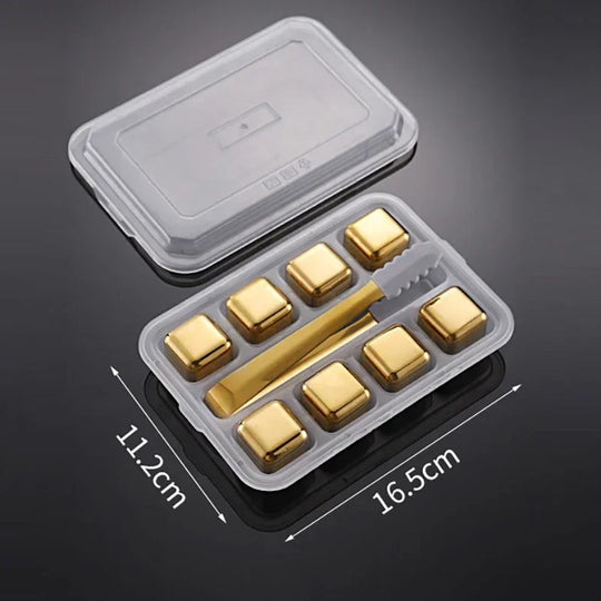 Pierres à Whisky <br> - ORIGINAL DORÉ - <br> Acier Inoxydable