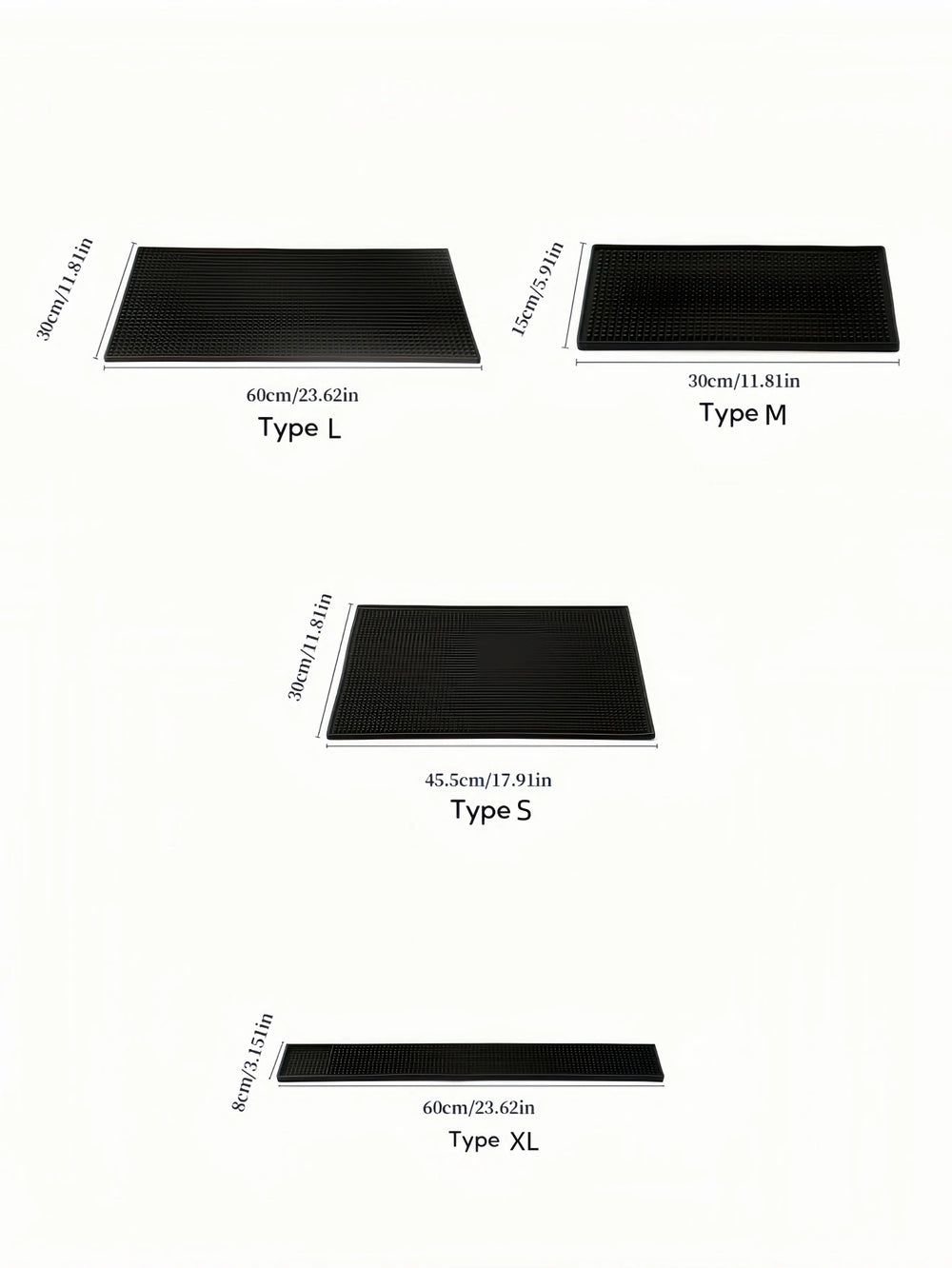 Tapis de Bar - Silicone Noir