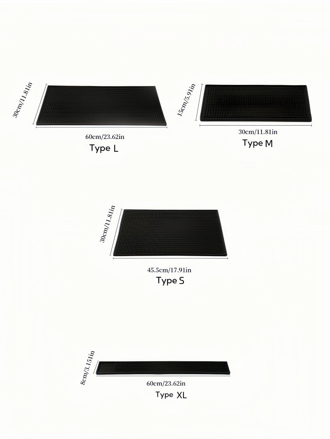 Tapis de Bar - Silicone Noir