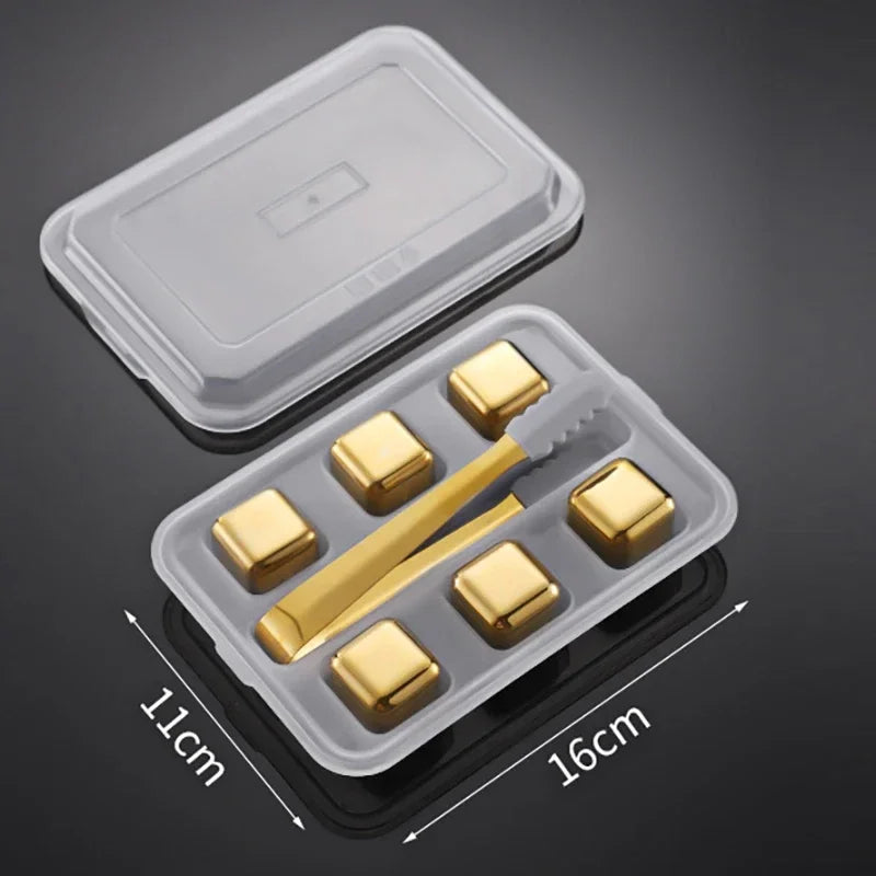 Pierres à Whisky <br> - ORIGINAL DORÉ - <br> Acier Inoxydable