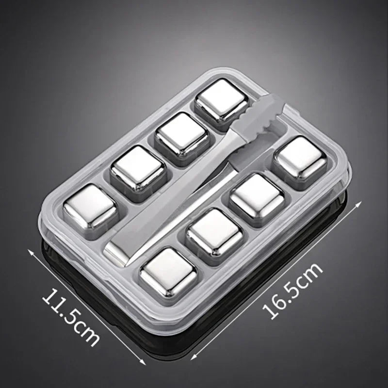 Pierres à Whisky <br> - ORIGINAL ARGENTÉ - <br> Acier Inoxydable