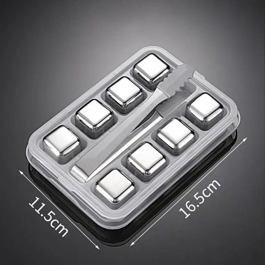 Pierres à Whisky <br> - ORIGINAL ARGENTÉ - <br> Acier Inoxydable
