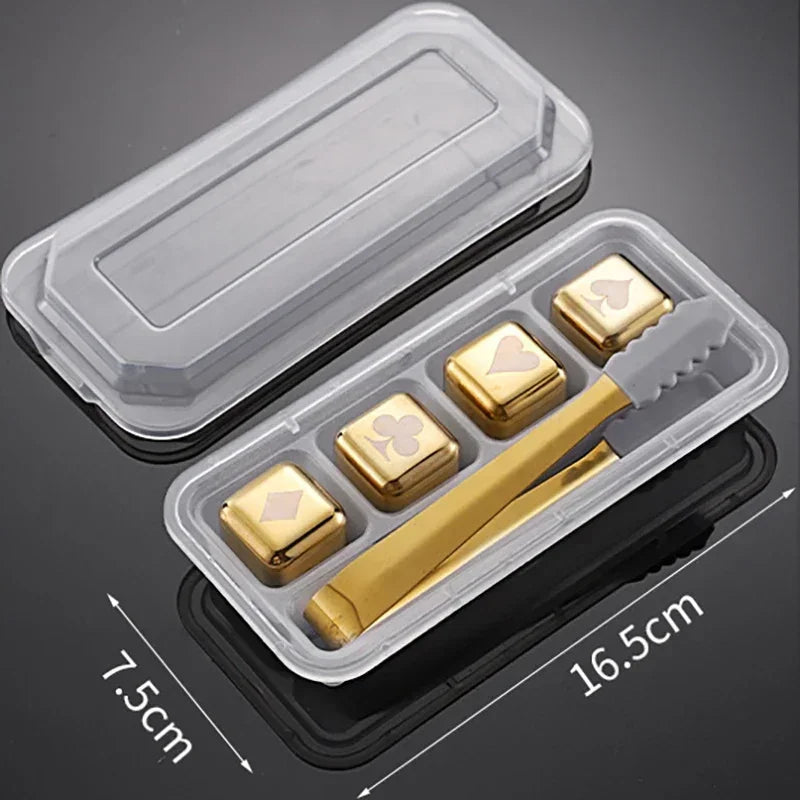 Pierres à Whisky <br> - CASINO DORÉ - <br> Acier Inoxydable