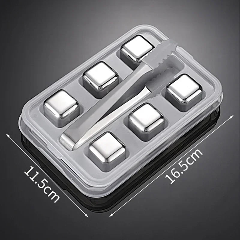 Pierres à Whisky <br> - ORIGINAL ARGENTÉ - <br> Acier Inoxydable