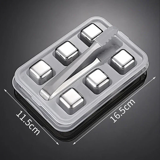Pierres à Whisky <br> - ORIGINAL ARGENTÉ - <br> Acier Inoxydable