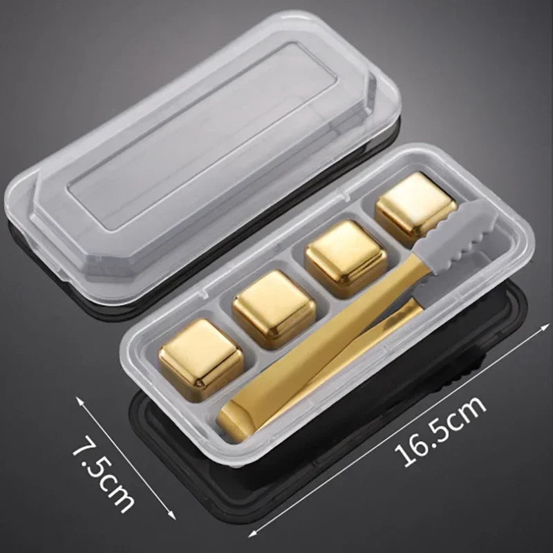 Pierres à Whisky <br> - ORIGINAL DORÉ - <br> Acier Inoxydable